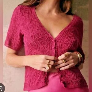 EUC Sézane Cybele Sweater in Magenta - Size Small